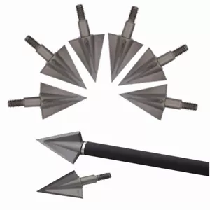 6/12X Archery Arrowhead 100 125gr Screw Points Tips Broadheads Arrow Hunting - Picture 1 of 11