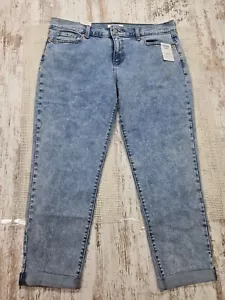 DENIZEN LEVI'S BOYFRIEND JEANS CROPPED ROLLED CUFF SIZE 8 W29 STRETCH - Picture 1 of 4