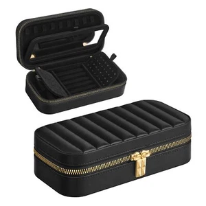 Travel Jewelry Case Small Jewelry Box Organizer with Mirror 4.1 x 8 x 2.4 Inc... - Picture 1 of 6