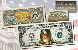 INVERTED ONE DOLLAR $1 US Bill Legal Tender COLORIZED 2-Sided UPSIDE DOWN ERROR - Picture 1 of 1