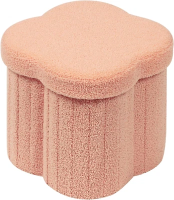 Cubo otomano de almacenamiento, otomanos en forma de flores con taburete de pie de almacenamiento reposapiés f Foto 1 de 4