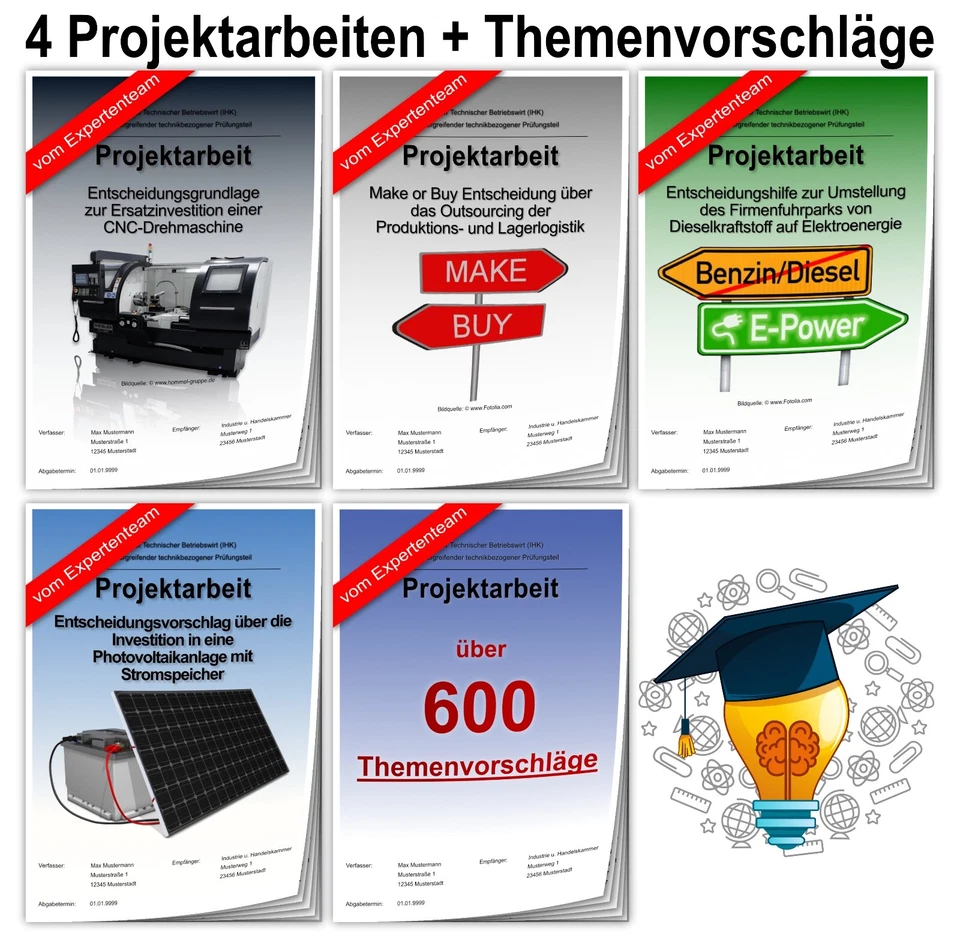 Technischer Betriebswirt IHK 4x Projektarbeit & Themenvorschläge & Präsentation - Bild 1 von 4