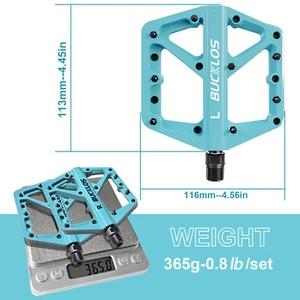 BUCKLOS Mountain Bike Nylon Pedals 9/16'' Road Bicycle Widen Platform Pedals MTB - Picture 1 of 65