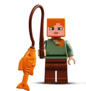 Lego Minecraft Alex minifigura con peces ¡NUEVA!¡! - Imagen 1 de 1
