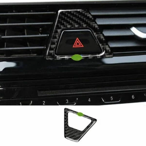 For BMW 5 Series 18-2022 Real Carbon Fiber Console Emergency Light Switch Decor - Picture 1 of 5