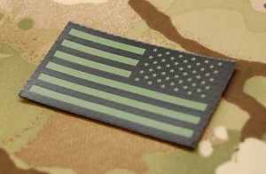 Infrarot Rückseite US Flagge Uniform Patch IR US Army Navy USN USAF SEAL grüner Haken - Bild 1 von 5