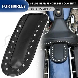 Guardabarros trasero remache cuero PU babero asiento individual apto para Harley Heritage Softail FLSTC - Imagen 1 de 13