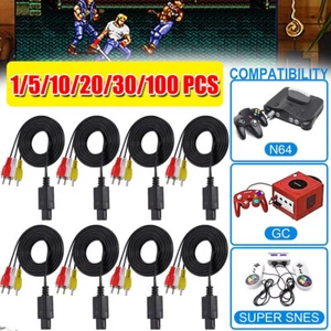 6 FT RCA AV TV Audio Video Stereo Cable Cord for Nintendo N64 SNES Gamecube Lot - Picture 1 of 10