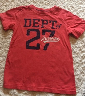 Carters Boys Red Navy Blue Dept 27 Awesome Short Sleeve Shirt 6 - Image 1 of 4