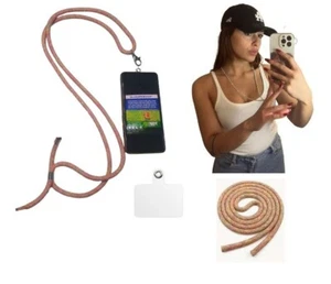 1 Collier Ethnique A2 Corde 8MM 150CM Attache Plastique Trasp. Porte Téléphone - Photo 1 sur 7