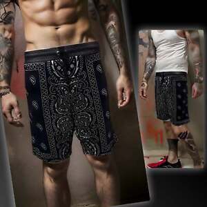 ^OUTFIT KINGS^ MESH SHORTS (LINED) *BLACK-SILVER PAISLEY* SUMMER ACTIVEWEAR (REV