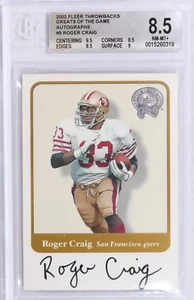 2002 Roger Craig #9 Fleer Greats Game Auto BGS 8.5 Throwbacks GOTG AUTO - Picture 1 of 2