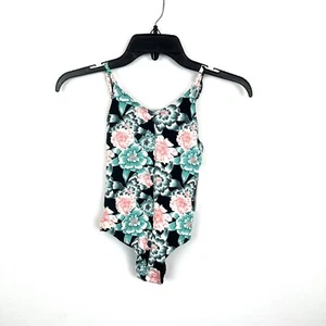 Roxy Girl’s Blue Floral One Piece Swimsuit Size 8 - Picture 1 of 3