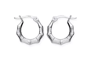 Sterling Silver Creole Hoop Earrings - Small Size - Picture 1 of 5