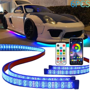 6pcs Underglow Kit Double Row RGB LED Strip Lights APP Remote For Porsche 911  - Picture 1 of 17
