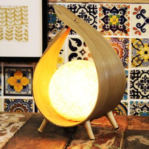 Coconut and Cotton Natural Table Lamp - Hand Crafted Wrapover - Brand New & Box - Picture 1 of 4