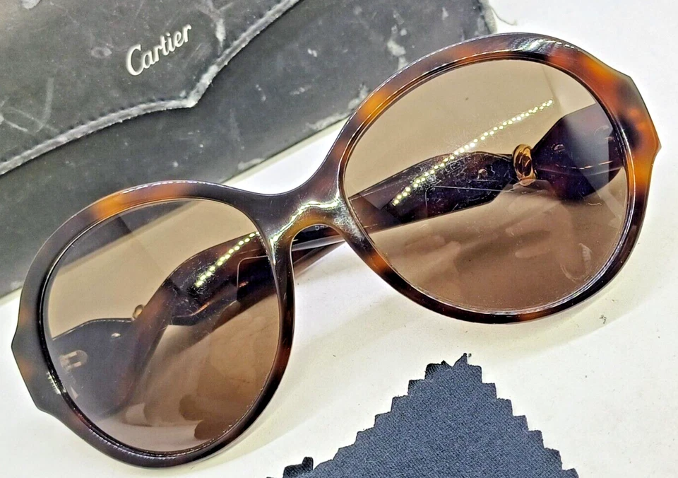 GAFAS DE SOL DE COLECCIÓN CARTIER TRINITY CABLES MARRONES ORO PLATINO P. HECHAS A MANO EN FRANCIA Foto 1 de 4