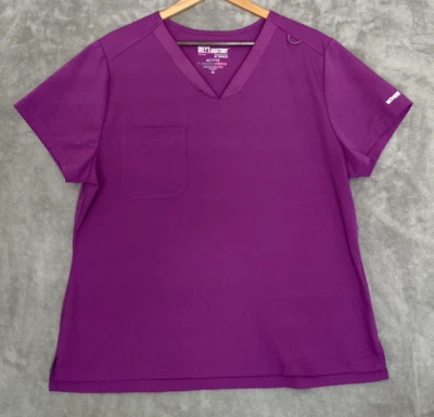 Grey's Anatomy Active + Spandex Stretch Women's Scrub Top #GVST028 Wine Color - Image 1 of 4