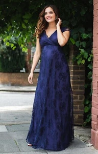 Tiffany Rose Eden Maternity Gown Dress Long 0 UK 6-8 Arabian Nights Navy Blue - Picture 1 of 12