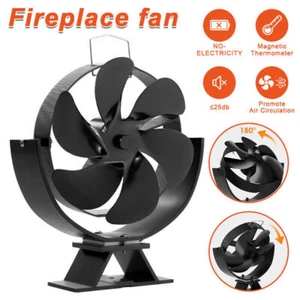 6 Flügel Stromloser Kaminofen Ventilator Ofenventilator Stove Fan Gebläse Lüfter - Bild 1 von 20