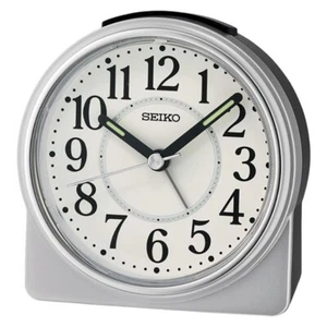 SEIKO -"NEW" CONTEMPORARY ALARM CLOCK WITH QUIET SWEEP "MARUI" QHE198SLH - Picture 1 of 1