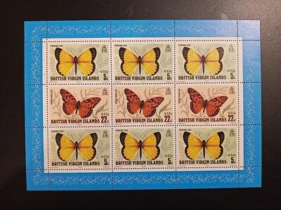stamps British Virgin Islands butterflies 1978 mini sheet MS396 — 第 1/2 张图片