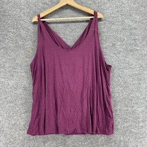 New Adore Me Blouse Women 3X Plus Purple Sleeveless Wide Strap Pullover Rayon - Picture 1 of 10