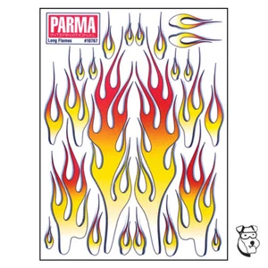 PARMA #10767 - 1/10 LLAMAS LARGAS Pegatina Calcomanía Hoja 6"x8" - RC Coche Camión Caja de Herramientas - Imagen 1 de 1