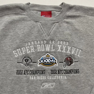Sudadera De Colección Super Bowl XXXVII 2XL Gris Bordada Tampa Bay Buccs Y2K Foto 1 de 4