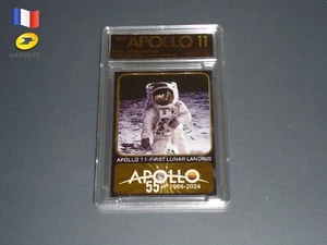*** CARTE FEUILLE OR "APOLLO 11" ANNIVERSSAIRE 55ans (1969-2024) RARE! *** - Photo 1/9