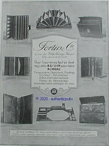 PUBLICITE FORTIN MAROQUINERIE SERVIETTE PORTEFEUILLE DE 1925 FRENCH AD PUB RARE - Picture 1 of 1