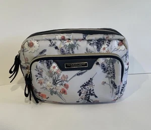Victoria's Secret Kosmetiktasche Blumen blau zwei Taschen Reißverschluss Bond Street London - Bild 1 von 7