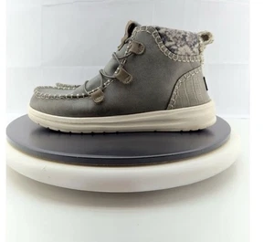 Hey Dude Eloise Womens Size 5 Recycled Leather Boots Granite Grey High Top Shoes - Picture 1 of 6