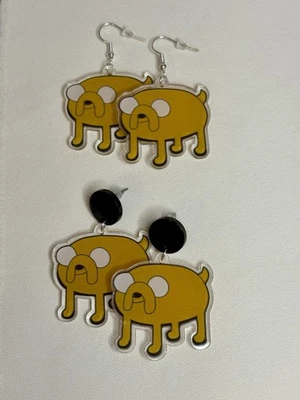 NUEVO Pendientes Hechos a Mano Hora de Aventuras Jake El Perro | 1 Par - Elige los Herrajes Foto 1 de 3