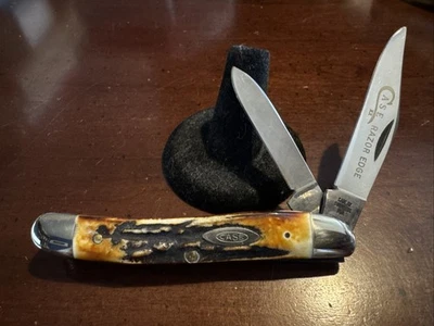 CASE XX 52087 SSP Razor's Edge Jack Knife Stag Handle Trapper 4 Dot - Image 1 of 2