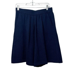 St John Shorts Größe 4 blau Basics Santana Strick plissiert Culotte Shorts Tasche X6 - Bild 1 von 5
