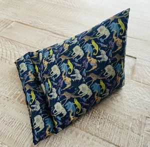 Handmade Tablet Pillow / Beanbag. Liberty London Cotton, ‘Queue For The Zoo’ - Picture 1 of 4