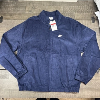 Nike Corduroy Street Bomber Jacket Coat Full Zip Blue Men’s New Skater $100 - Image 1 of 4