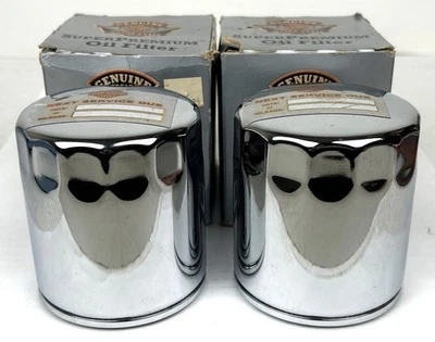 Lot of 2 Genuine Harley-Davidson Super Premium Oil Filters Chrome 63798-99 - Image 1 of 4