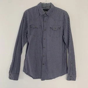 RED HERRING SHIRT SMALL BLUE RED Check Long Sleeve Button Up Casual Light Mens - Picture 1 of 16