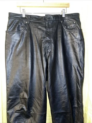 Pantalones Harley-Davidson Cuero Negro Talla 38 Hog City Bikers Club-Ver Descripción Foto 1 de 4