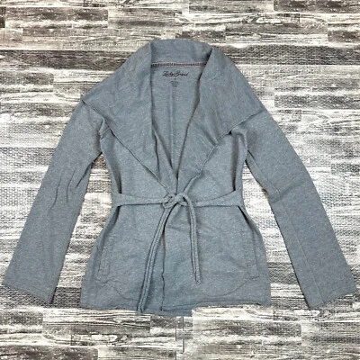 Cárdigan Lucky Brand Corbata Cintura Mujer Talla S Gris Terry Francés Sudadera Chaqueta Foto 1 de 4