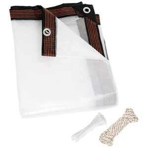 8X10 FT Clear  Tarps Heavy Duty Outdoor Garden Rainproof Covering,Clear4018 - Imagen 1 de 6