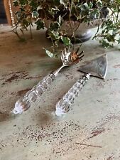 Mikasa Set of 2 Austrian Crystal Handle Serving Set Cake Pie Spoon Silver Plated