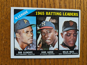 1966 Topps "1965 Batting Leaders" #215 Roberto Clemente, Hank Aaron, Mays NMT!