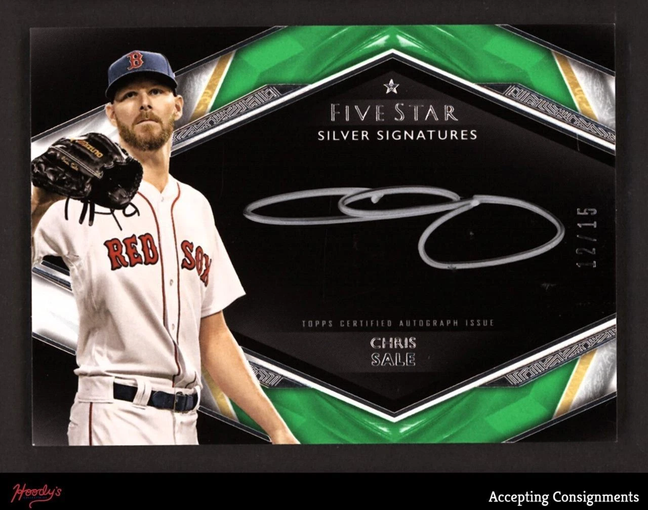 2019 Topps Five Star Silver Signatures Green #SSCS Chris Sale AUTO 12/15 Red Sox