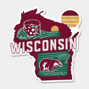 Wisconsin State gedruckter Aufkleber Vinyl Decal USA WI USA Auto Fenster - Bild 1 von 1
