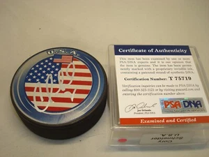 Disco de Hockey Cory Schneider Firmado Equipo U.S.A. Autografiado PSA/ADN Certificado de Autenticidad 1A - Imagen 1 de 3