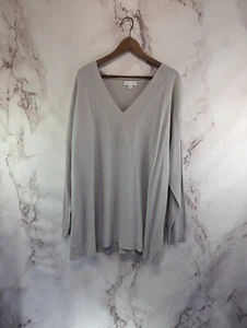 Barefoot Dreams Sweater Womens 3X Gray Cozy Chic Ultra Light V Neck Pullover  - Picture 1 of 11