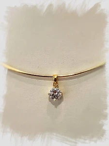 Goldanhänger - Anhänger brillanter Zirkonia 7 mm - Silber 925 vergoldet - Bild 1 von 3